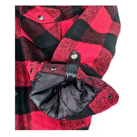 Coffee Shop Brand Woman/Teenager Size M Buffalo Plaid Red Black Wool Jacket - Picture 6 of 8